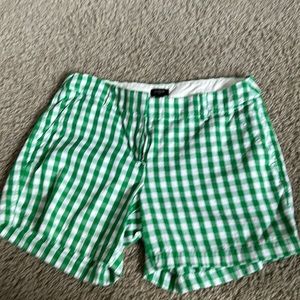 J Crew Kelly Green Gingham Shorts